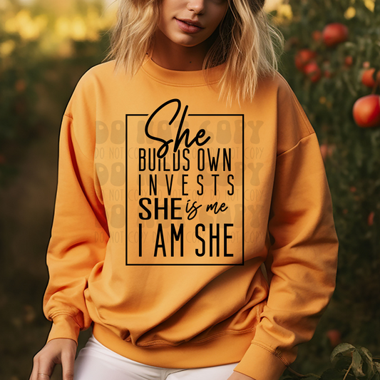 I AM SHE - BLK - DTF TRANSFER