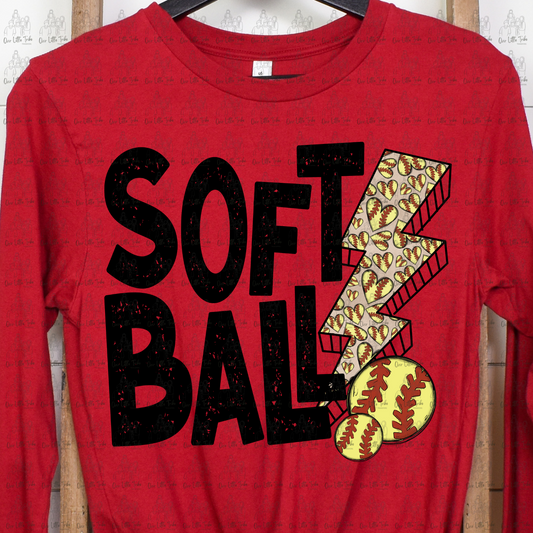 SOFTBALL BOLT - DTF TRANSFER