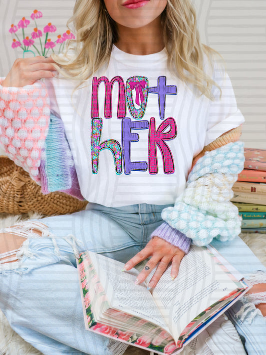 FLORAL MOT HER - DTF TRANSFER