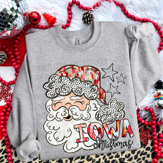 WHIMSICAL SANTA IOWA CHRISTMAS - DTF TRANSFER
