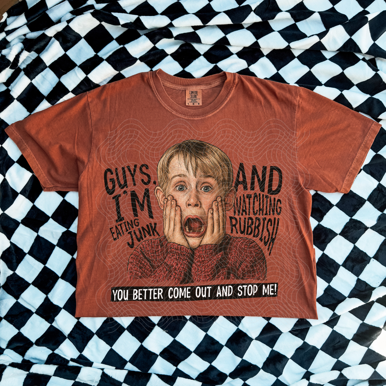 KEVIN BLK TEXT DISTRESSED - DTF TRANSFER