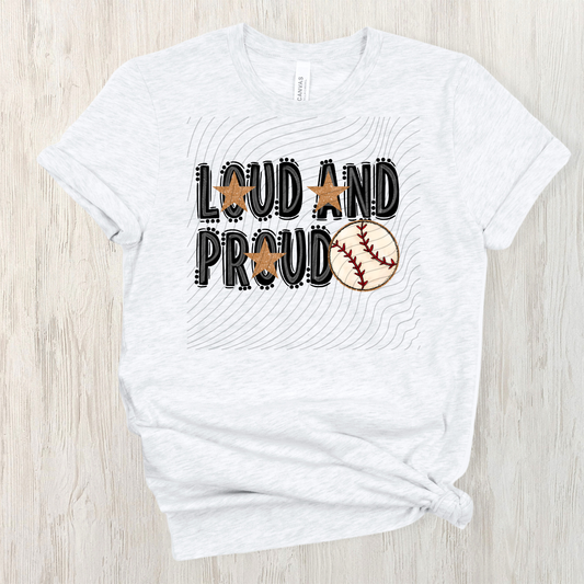 BASEBALL LOUD AND PROUD, BLACK - DTF TRANSFER