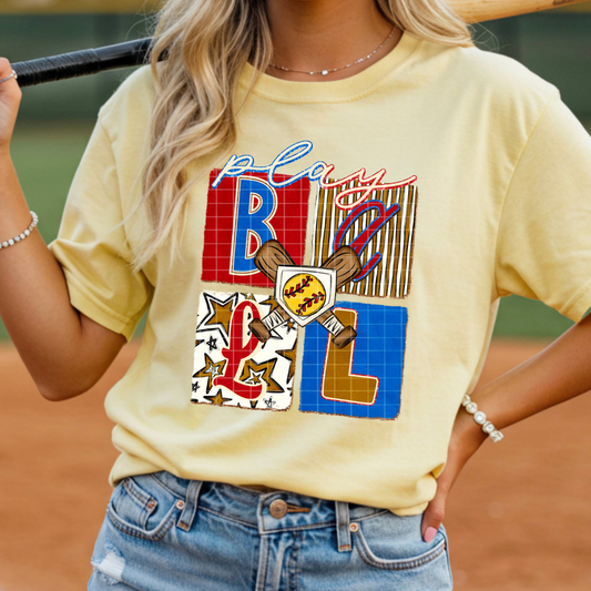 PLAY BALL SOFTBALL - DTF TRANSFER