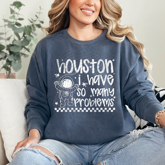 HOUSTON WHT GRUNGE EFFECT - DTF TRANSFER