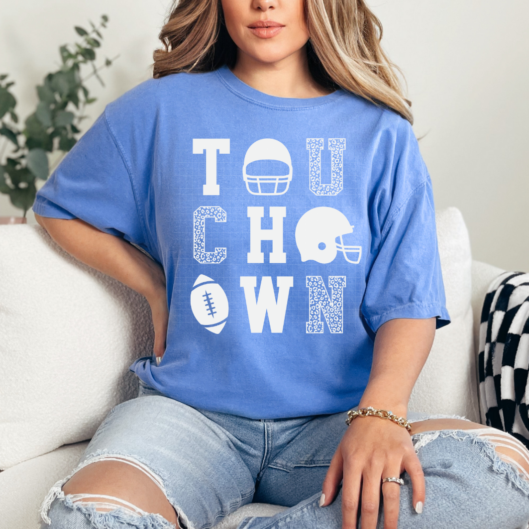 TOUCHDOWN COLLAGE WHITE NO DISTRESS - DTF TRANSFER