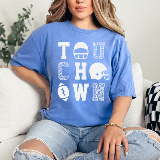 TOUCHDOWN COLLAGE WHITE NO DISTRESS - DTF TRANSFER