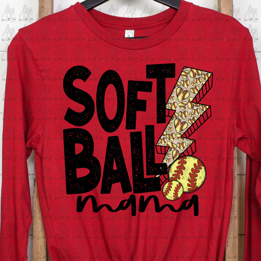 SOFTBALL MAMA BOLT - DTF TRANSFER