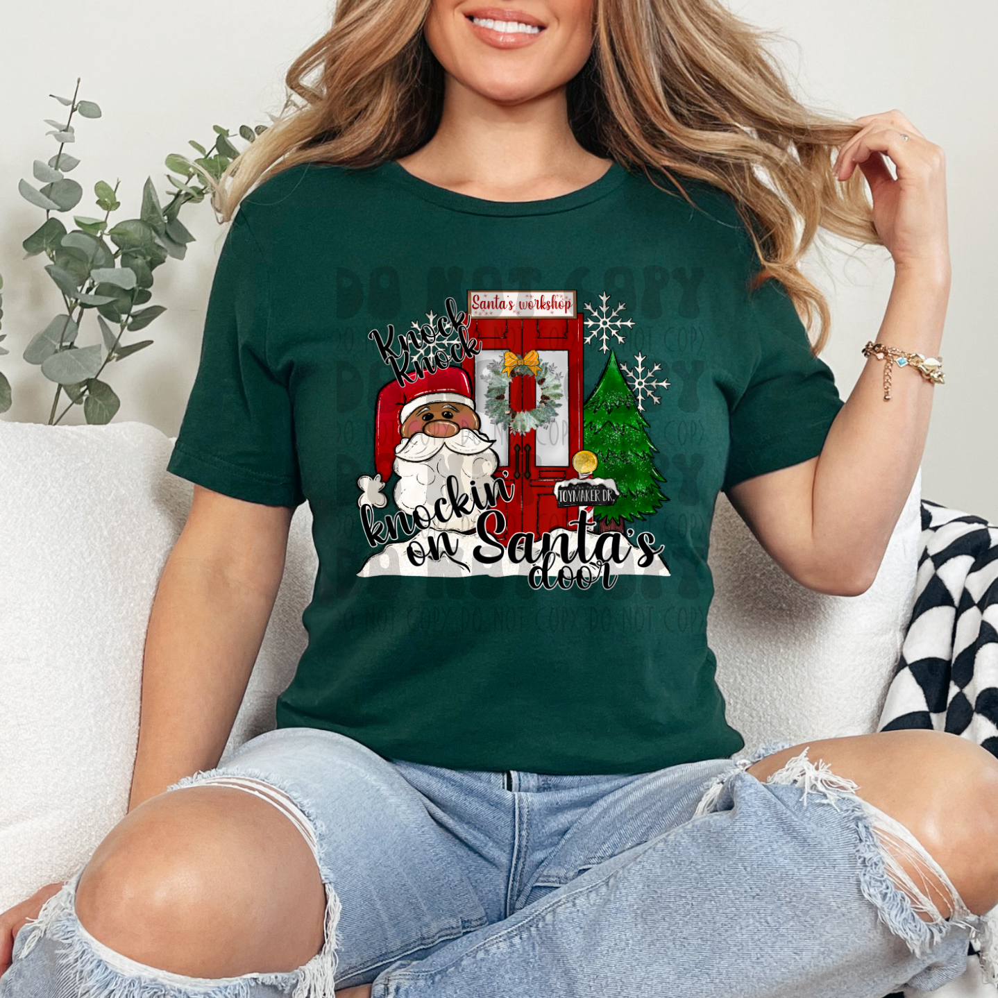 KNOCKIN' ON SANTAS DOOR DARK SKIN - DTF TRANSFER