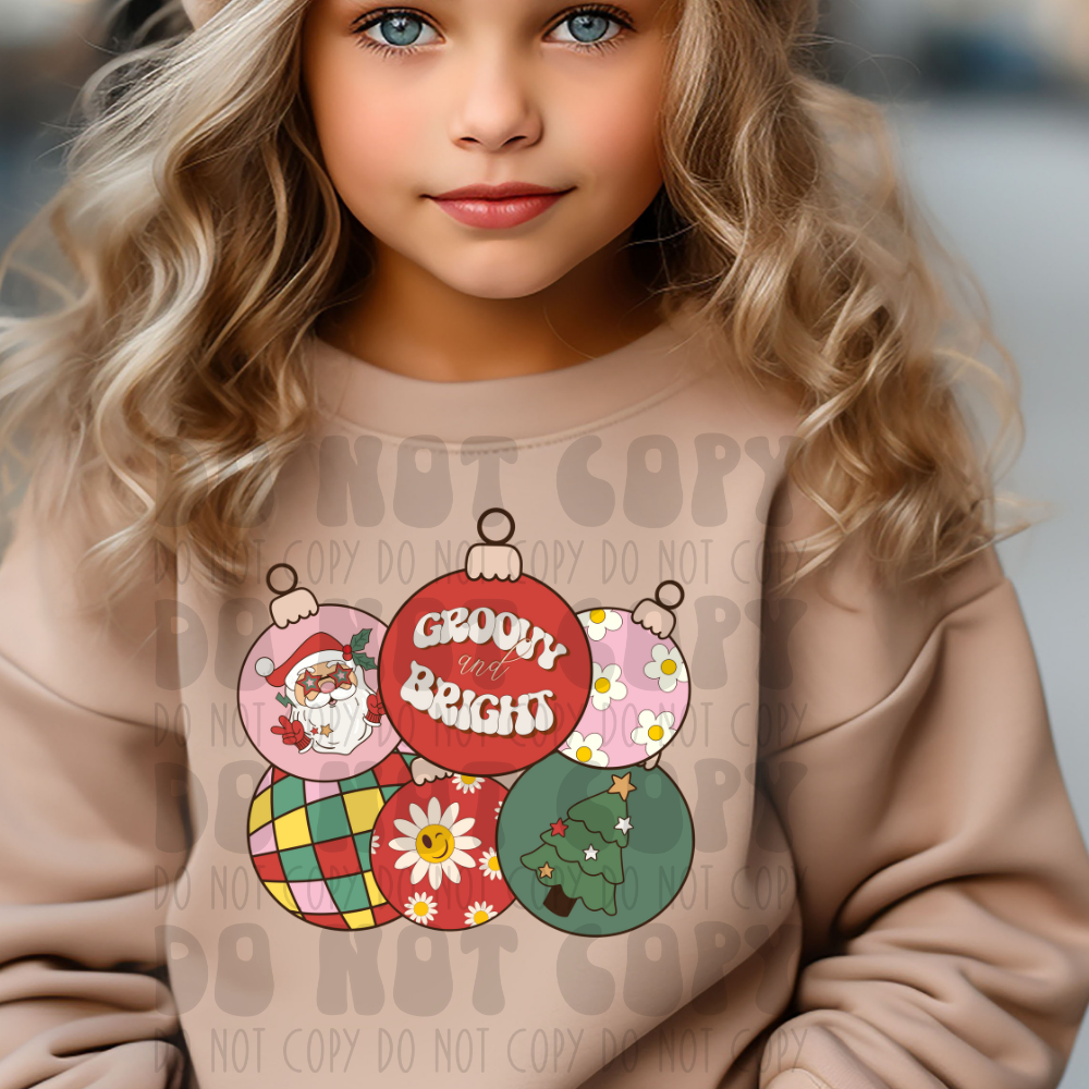 GROOVY AND BRIGHT BULBS - DTF TRANSFER