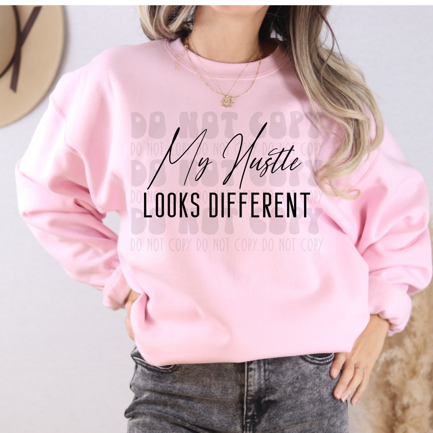 MY HUSTLE LOOKS DIFFERENT 2- BLK - DTF TRANSFER