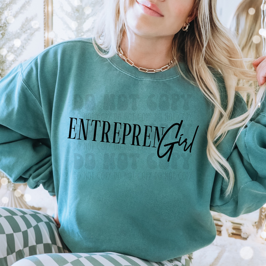 ENTREPREN GIRL SCRIPT - BLK - DTF TRANSFER