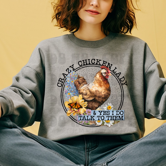 CRAZY CHICKEN LADY - DTF TRANSFER