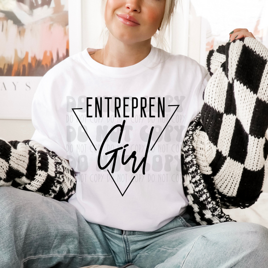 ENTREPREN GIRL TRIANGLE - BLK - DTF TRANSFER