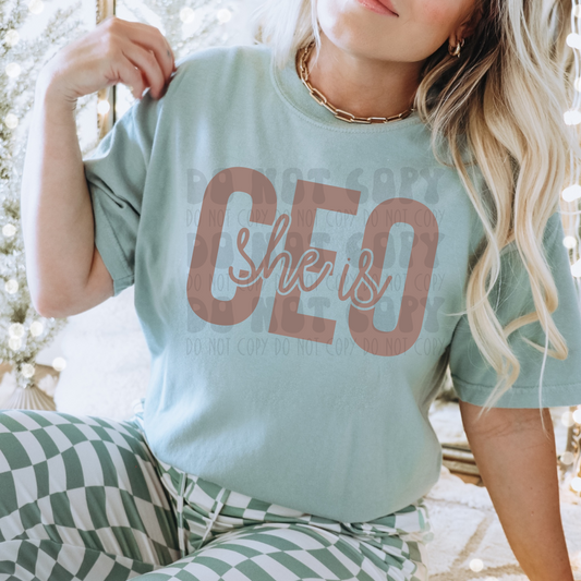 SHE IS CEO - TAUPE - DTF TRANSFER