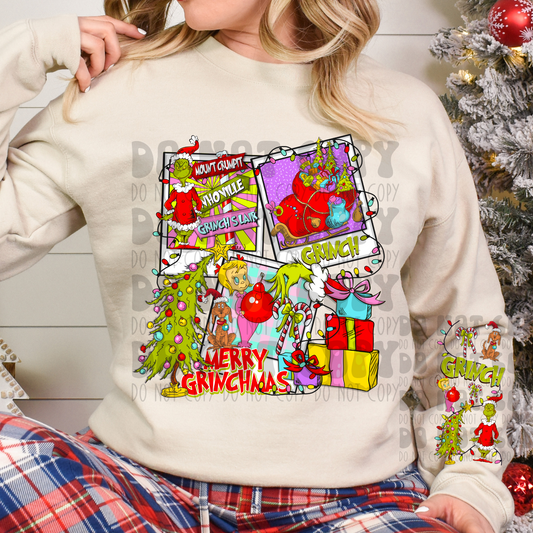 MERRY GRINCHMAS W/LIGHT STRING SLEEVE - DTF TRANSFER