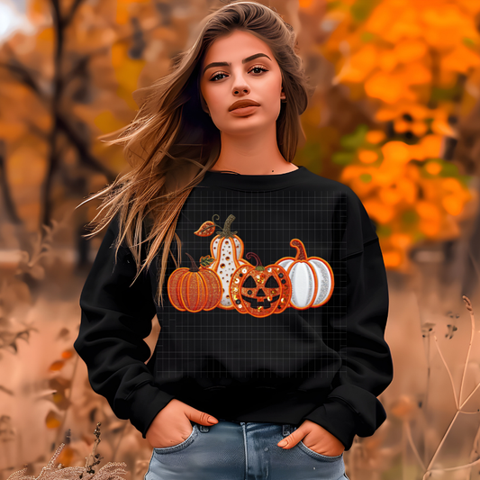 PUMPKINS FAUX EMBROIDERY - DTF TRANSFER