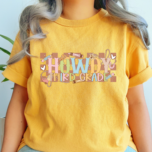 HOWDY THIRD GRADE - DTF TRANSFER