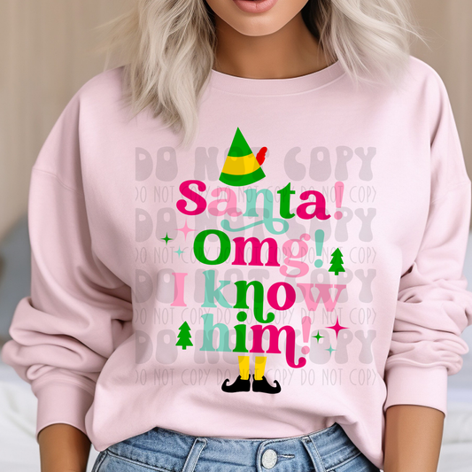SANTA ELF PINK RETRO - DTF TRANSFER