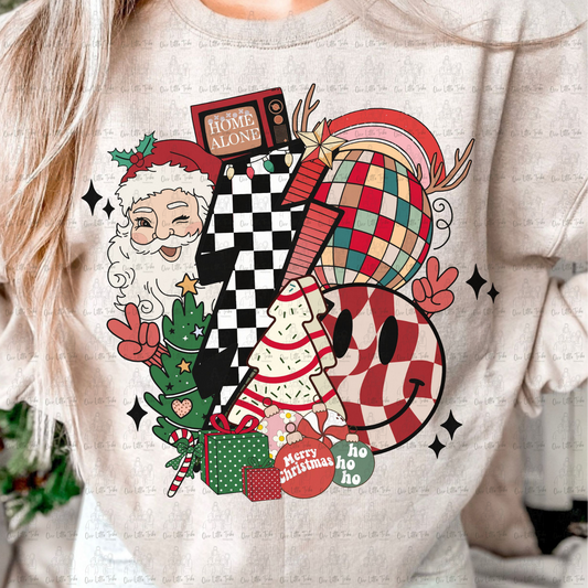 SANTA BOLT COLLAGE - NO DISTRESSING  - DTF TRANSFER