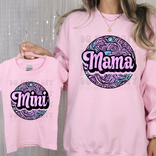 MINI PINK FLOARL - DTF TRANSFER
