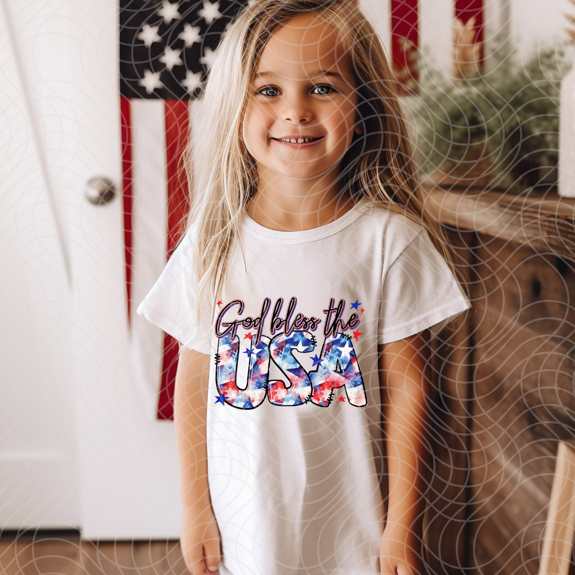GOD BLESS THE USA TIE DIE- DTF TRANSFER