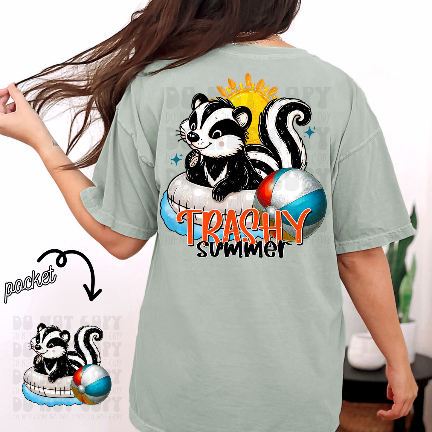 TRASHY SUMMER W/ POCKET - DTF TRANSFER