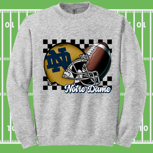 ND FOOTBALL CHECKERED BACKGROUND - DTF TRANSFER