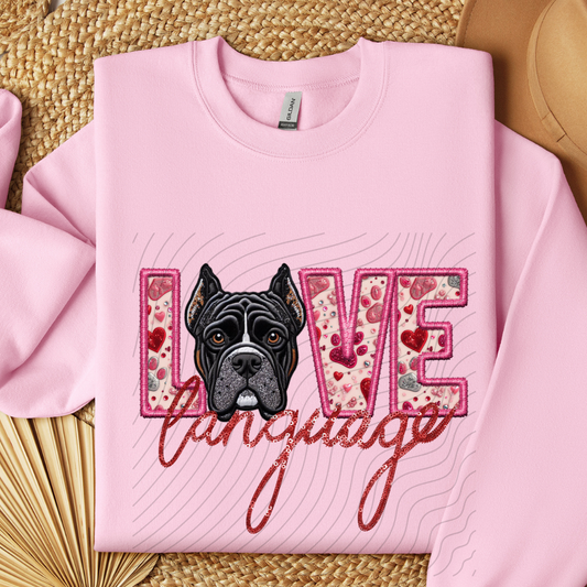 CANE CORSO, FAUX EMBROIDERY & FAUX SEQUINS - DTF TRANSFER