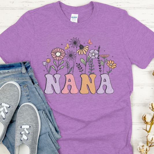 NANA FLOWERS DISTRESSED - DTF TRANSFER