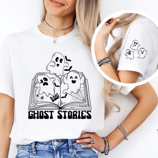 GHOST STORIES WHITE W/ POCKET - DTF TRANSFER