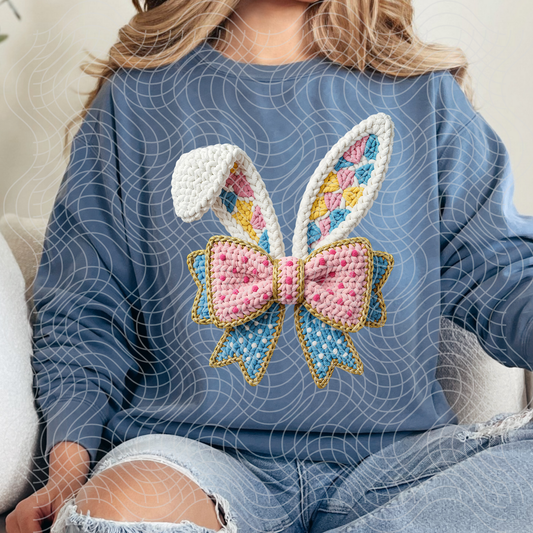 FAUX YARN BUNNY EARS - DTF TRANSFER