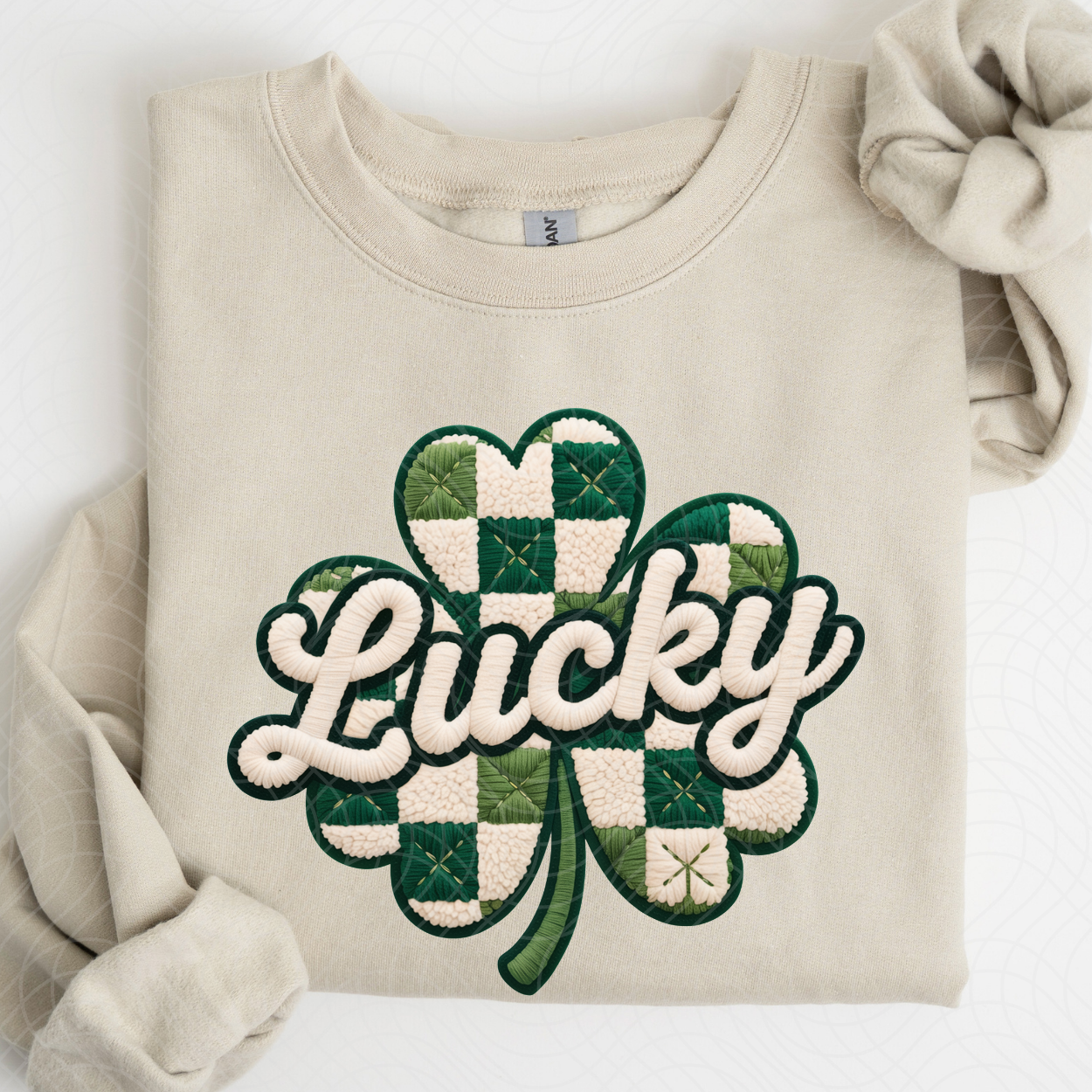 FAUX YARN LUCKY SHAMROCK - DTF TRANSFER
