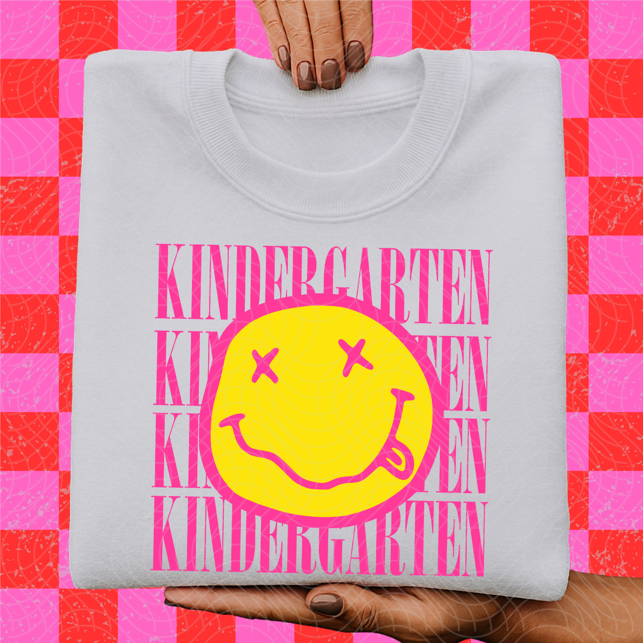 KINDERGARTEN SMILEY PINK - DTF TRANSFER
