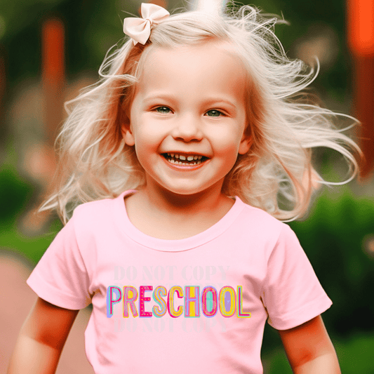 PRESCHOOL - PINK - DTF TRANSFER