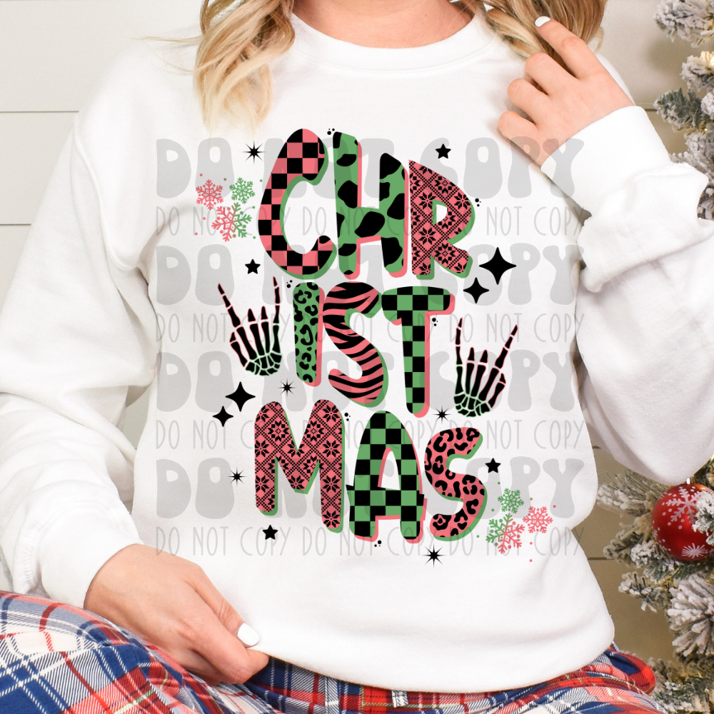 CHR.IST.MAS PINK/GREEN - DTF TRANSFER