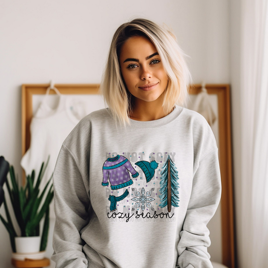 COZY SEASON PURPLE SWEATER - DTF TRANSFER