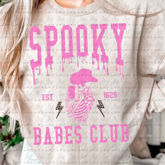 PINK SPOOKY BABES CLUB - GRUNGE EFFECT - DTF TRANSFER