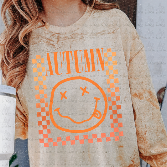AUTUMN ORANGE SMILEY - DTF TRANSFER