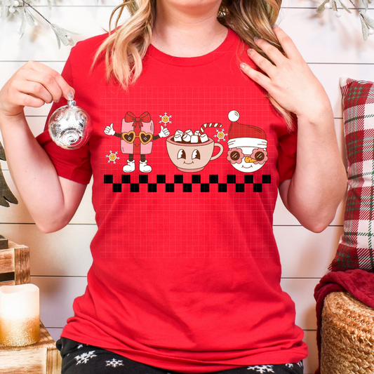 GROOVY CHECKERED CHRISTMAS - DTF TRANSFER