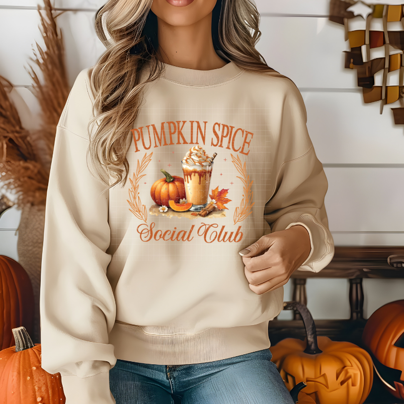PUMPKIN SPICE SOCIAL CLUB DISTRESSED - DTF TRANSFER