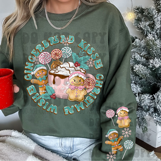 GINGERBREAD KISSES W/ SLEEVE - DTF TRANSFER