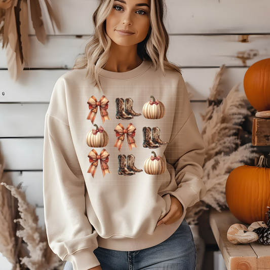 BOOTS, PUMPKINS AND BOWS - DTF TRANSFER