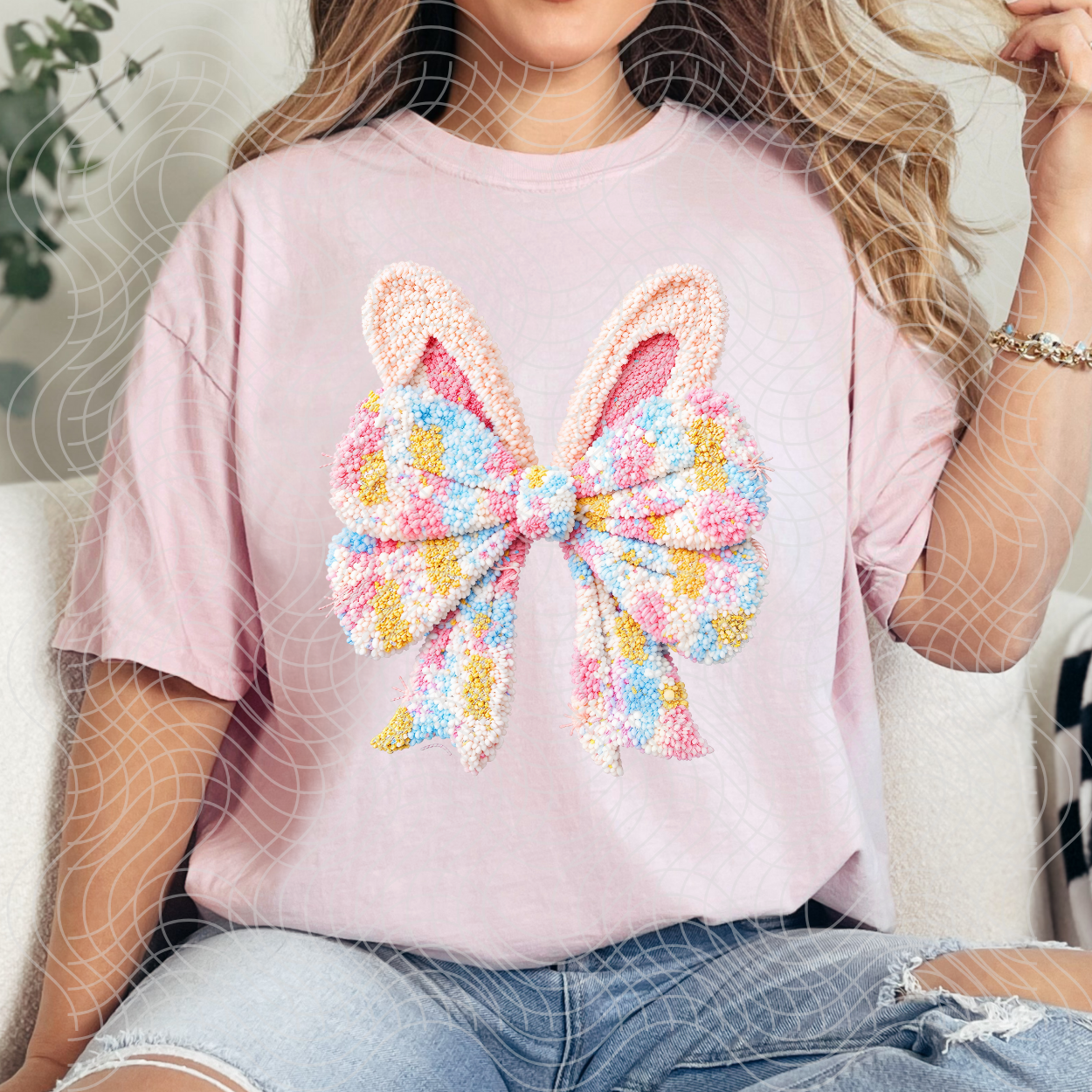 FAUX CHENILLE BUNNY EARS - DTF TRANSFER