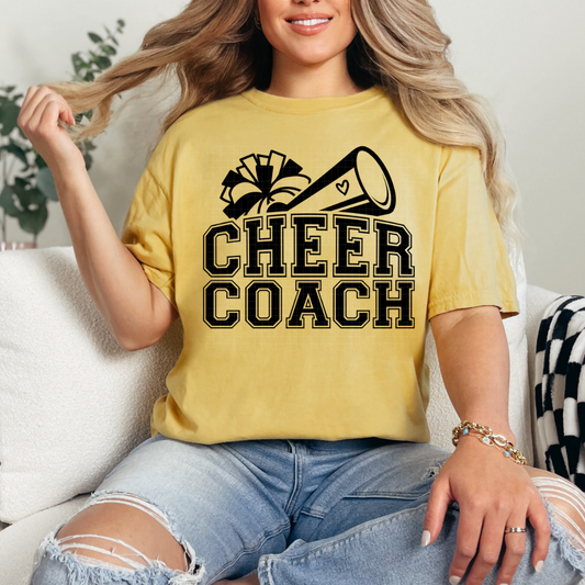 CHEER COACH BLK - DTF TRANSFER