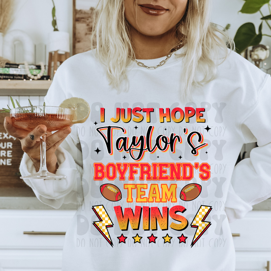HOPE TAYLOR'S BOYFRIENDS TEAM WINS - DTF TRANSFER