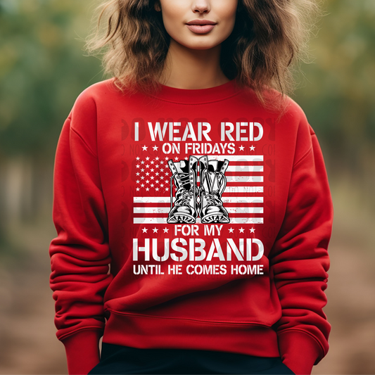 ON FRIDAY WE WEAR RED, HUSBAND - DTF TRANSFER