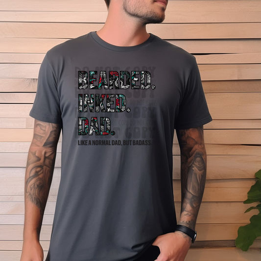 BEARDED INKED DAD - DTF TRANSFER