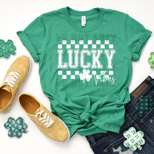 LUCKY VIBES WHITE - DTF TRANSFER