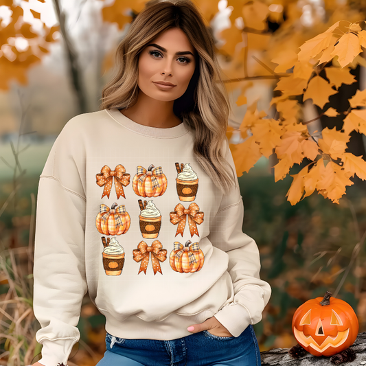 LATTES, PUMPKINS AND BOWS - DTF TRANSFER