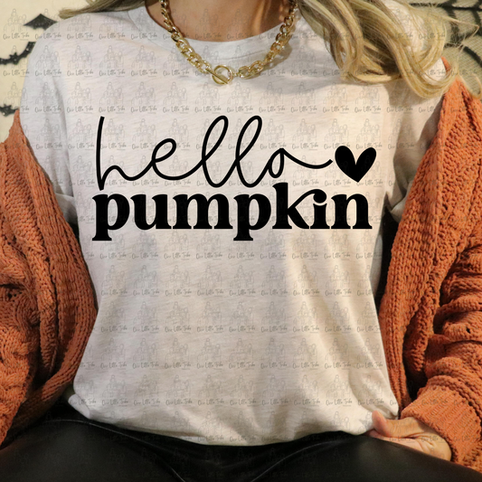 HELLO PUMPKIN - BLACK - DTF TRANSFER